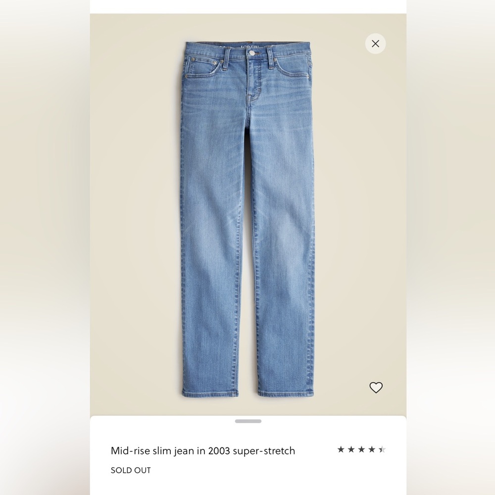 J. Crew Light Blue slim straight Denim Jeans